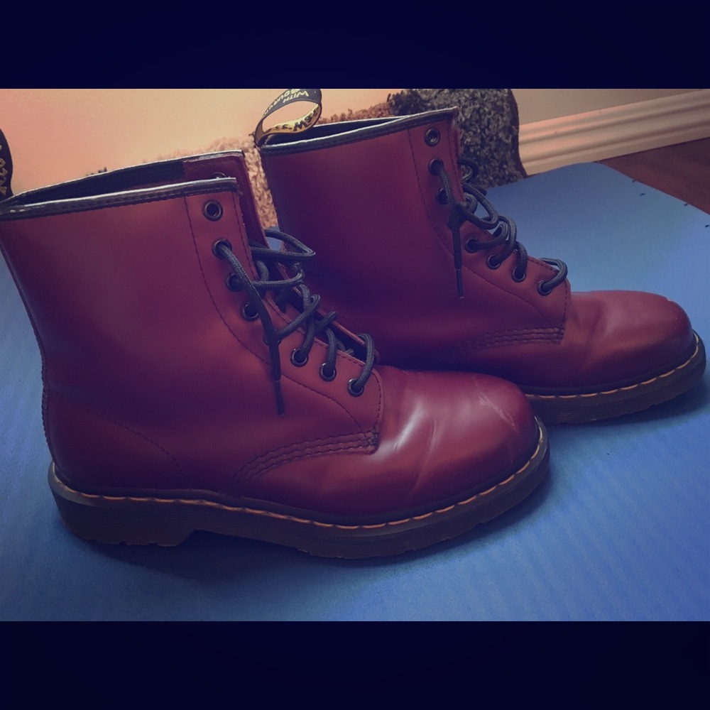 Beautiful Deep Red Dr. Martens Boots